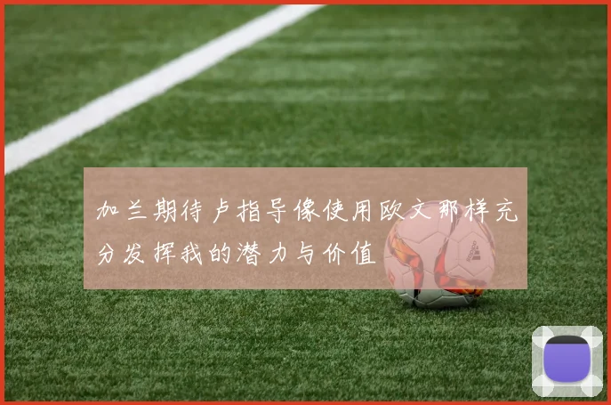 加兰期待卢指导像使用欧文那样充分发挥我的潜力与价值
